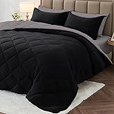 MUXHOMO 7 Pieces Queen Comforter Set, Reversible Bed in a Bag Queen Size, All Season Queen Bedding Set with Comforter, Flat S
