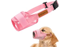 Coppthinktu Soft Dog Muzzle, Breathable Mesh Muzzle for Small Medium Large Sized Dog Mouth Cover, Adjustable Muzzles to Prevent Biting Barking Dogs Mouth Cover Allows Drinking (Pink S)