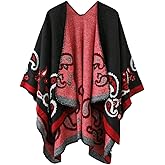 Urban CoCo Women's Color Block Shawl Wrap Open Front Poncho Cape