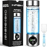 Hydrogen Water Bottle, 3000PPB Portable Hydrogen Water Ionizer Machine, Rechargeable Hydrogen Water Bottle Generator with SPE & PEM Tech, Hydrogen Water Cup for Gym Office Home Travel
