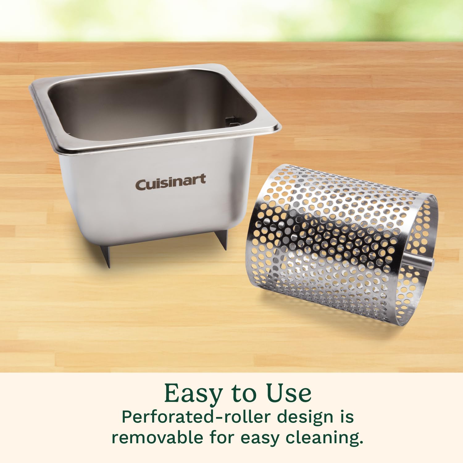 Cuisinart Stainless Steel Butter Wheel, Raised Bottom Butter Roller for Griddle for Golden Crust and Even Spread, Kitchen Grill Accessory for Burgers, Bread, BBQ, Cookouts, Tailgates