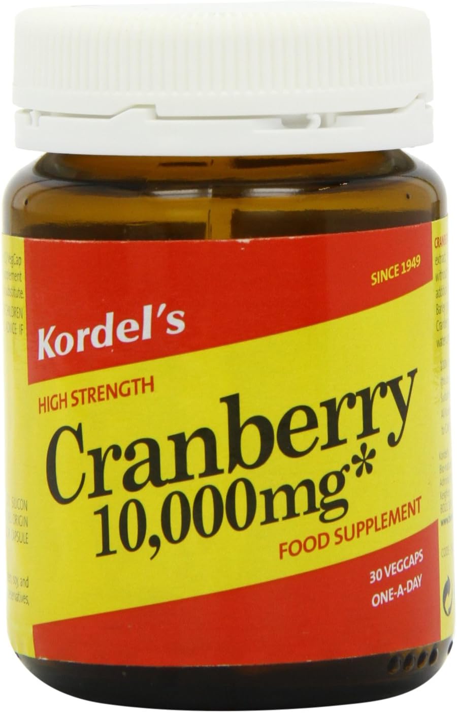 Kordel Nutrition Cranberry Vegcapsules 10000mg Pack of 30
