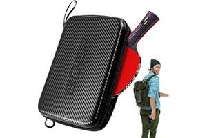 Hard Table Tennis Bag | Waterproof Table Tennis Paddle Hard Case | Large Capacity Table Tennis Bat Bag for 2 Table Tennis Pad
