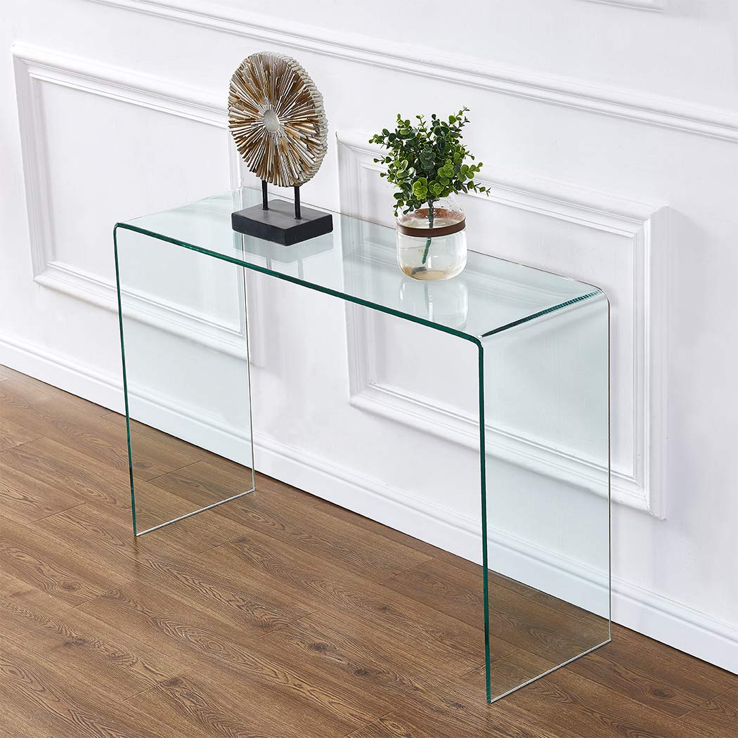 2020 Clear Glass Narrow Console Table Entryway Table Sofa Table Behind Couch Table 43 3x13 8x29 5 Amazon In Home Kitchen