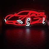Sports Car Neon Signs for Wall Decor,Dimmable Garage Neon Light,Hanging Decorations Race Car Signs for Kids Bedroom Boys Room Playroom Man Cave motor vehicles lovers Birthday Gifts(16.5“*7.1“)