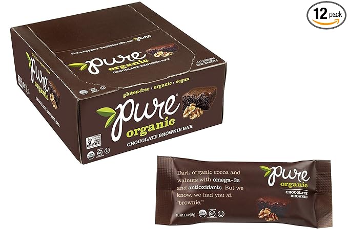 Pure Organic bar chocolate brownie - 12 ct (854210001049)