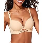 Crushnow Womens Padded Push Up Bra Add 2 Cups Seamless Underwire Support, Bras for Women