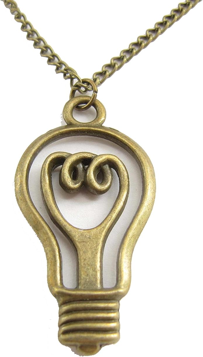 Large Light Bulb Necklace Eureka Moment Bright Idea Necklace Lightbulb
