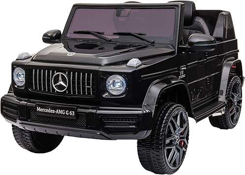 TOBBI 12V Licensed Mercedes-Benz AMG G63 Kids Ride On Cars Toys with Remote Control,Spring Suspension System,Openable Doors,Music,LED Lights(Black)