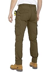 WESTACE Mens Cargo Pants 100% Cotton Clausal