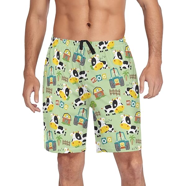 Ollabaky Pajama Shorts Mens Christmas Dinosaur Pajama Bottoms