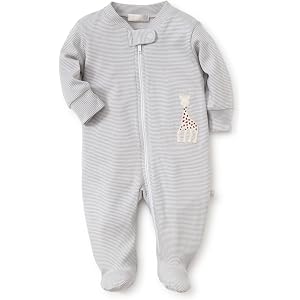 Kissy Kissy Baby Boys and Girls 100% Pima Cotton Sophie Stripe 2-Way Zip Front Footie Pajamas