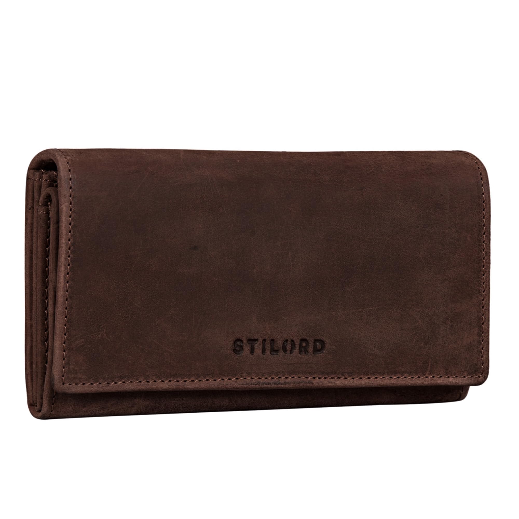 STILORD 'Marquesa' Women's Leather Wallet RFID Protection - Large Vintage Purse with NFC Blocker, Many Compartments, Genuine Leather Gift Box, Colour:Veleta - Brown