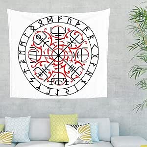 Tapiz de pared Zauber celta navegación brújula escandinava runas