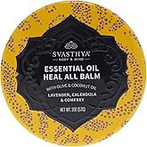 Svasthya Body & Mind Essential Oil Heal All Balm - Cracked, Dryness, Wound and Irritation Healing - Natural Ingredients Skincare Balm with Lavender Oil - Fast Recovery - Multipurpose Uses