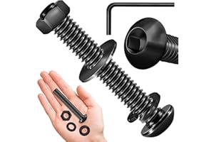 (20Sets) 5/16-18 Bolt x 2" Button Head Socket Cap Bolts Screws, Black Oxide 304 Stainless Steel Nuts and Bolts, 18-8 Allen Sc