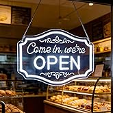 Gdbkabf Neon Sign, Open Neon Signs for Wall Decor -White LED Open Signs for Business, Restaurant, Store, Shop, Bar - USB Powered Light Up Sign Decorations