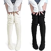 Pcavin Women's Thigh High Socks Over the Knee Cable Knit Boot Socks, Long Warm Fashion Leg Warmers Winter