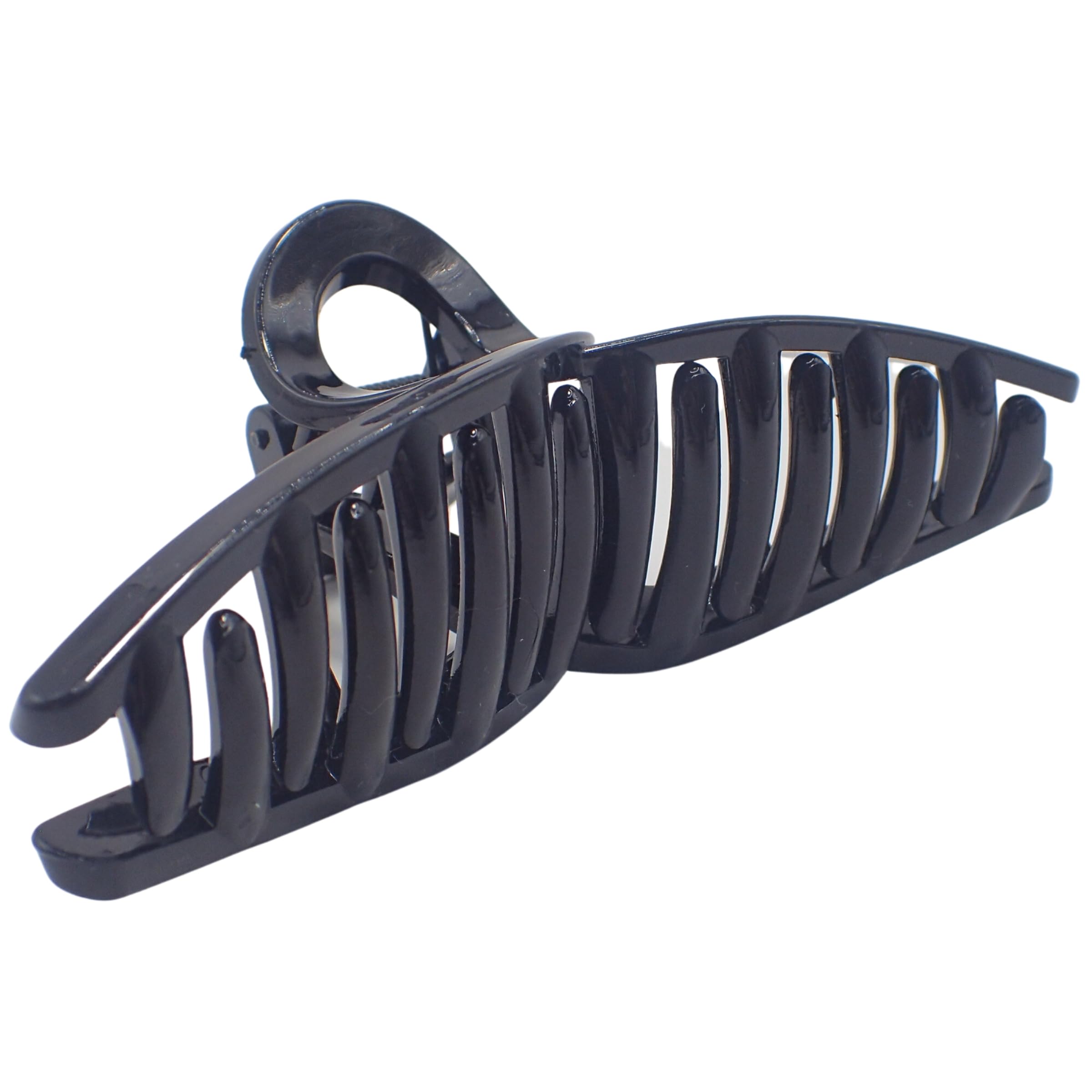 Topkids Accessories Curve Hair Claw Clips for Women and Girls, Hair Accessories for Women, Large Hair clips, Hair Styling Tools, Hair Clips Women, Large Claw clips (Looped Black)