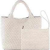 JINMANXUE Fashion Woven Bag Shopper Bag Travel Handbags and Purses Women Tote Bag Large Capacity Shoulder Bags