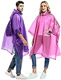 Borogo 2 Pack Rain Ponchos for Adults Reusable