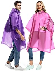 Borogo 2 Pack Rain Ponchos for Adults Reusable