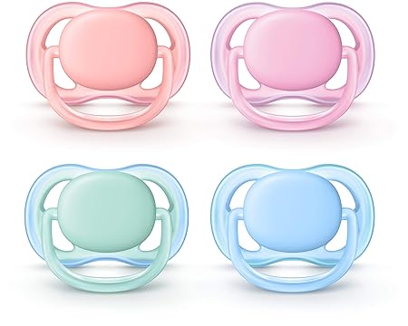 Philips Avent Ultra Air Pacifier for Boy/Girl, 0-6 Months, Blue/Pink, 2 Pack SCF244/21