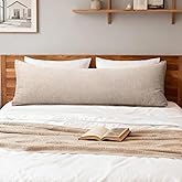 CHUFFED 100% Pure French Linen Body Pillow Cover 1 Pack,20x54 Inches, Ultra Soft & Breathable,Stone Washed Cooling Flax Linen Pillow Case with Hidden Zipper Closure for Adults
