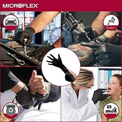 Microflex MK-296 Black Disposable Nitrile