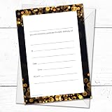 Olivia Samuel 80th Birthday Invitations Pack of 20 Black Gold Effect Cards view 4