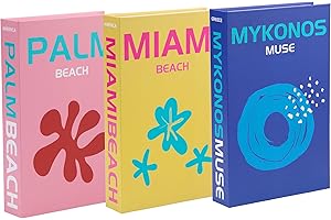 Sunolga Preppy Room Decor Decorative Faux Books Set of 3 Hardcover Aesthetic Books with Storage Function for Coffee Table Fashionable Bookshelf Decorations for Living Room