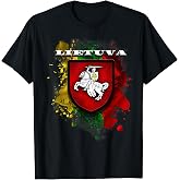Lithuania Gift National Attributes Flag and Vytis T-Shirt Small