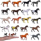 JOKFEICE Horse Figures 18PCS Plastic Miniature Animal Toys for Science Project, Learning Educational Toys, Cake Topper Birthday for Kids Toddlers