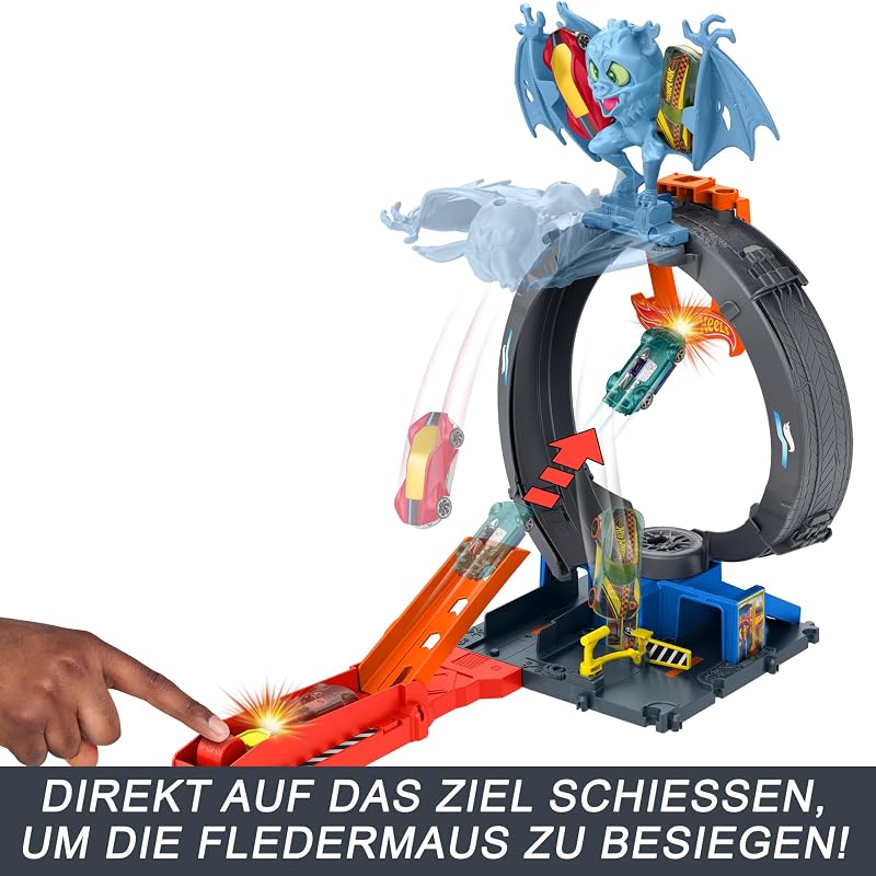 City Bat Loop Attack Set und Spielzeugauto im Maßstab 1:64