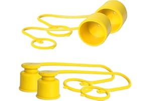 SIGNITE 2 Set, 1/2 Skid Steer attachments Flat Face Tractor Hydraulic Coupler Male Dust Cap and Female Plug Cover,ISO 16028 Hydraulic Quick Disconnects Port Plug Fittings (Yellow)