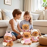 TITQWOP Capybara 26cm Brown Plush Toy with 9 Accessories Pink Capybara view 7