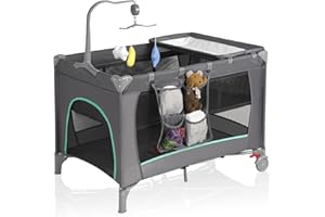 Pack and Play, Travel Crib, with Changing Table, Portable Pack and Play, with Carry Bag, Foldable, Portable Crib for Toddlers