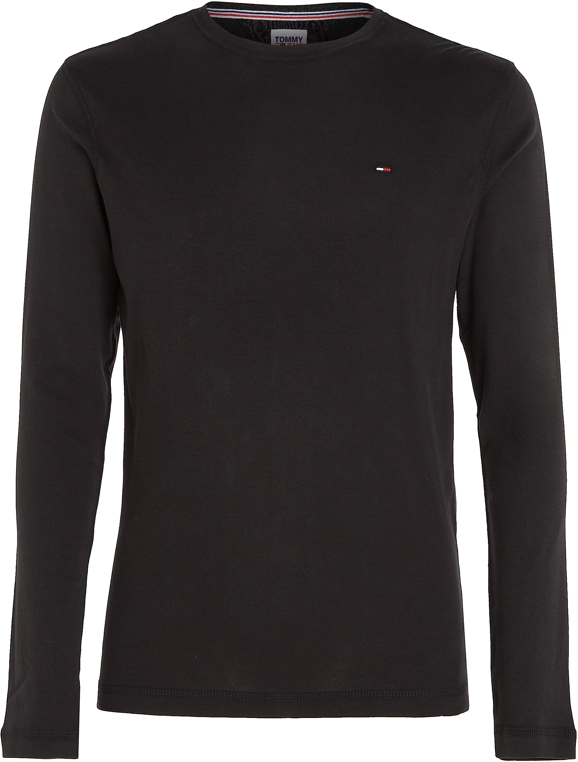 Tommy Jeans Herren Tjm Original Rib Longsleeve Tee Dm0dm04409 Langarm Strickoberteile, Schwarz (Tommy Black), L EU 5