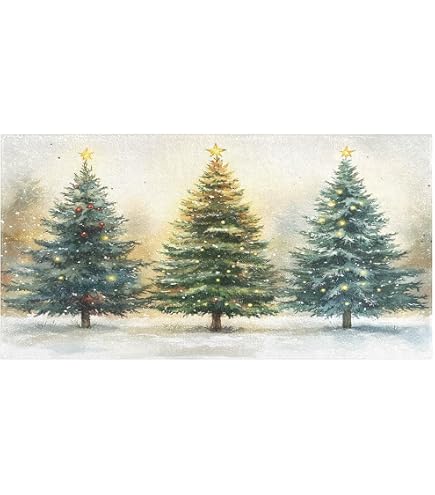 Avanti Linens - Copri Scatola Fazzoletti Decorativo Alberi Di Natale 3D - Resina Dipinta A Mano, Multicolore, Per Bagno E Cucina