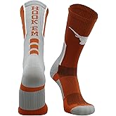 TCK NCAA Perimeter Crew Sock, Athletic Performance Team Sports Socks for Men and Women, Moisture Wicking, Officially Licensed