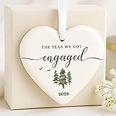 Engaged Ornament 2026, Engagement Gifts for Couples, Ceramic Christmas Ornament, First Christmas, Ships Next Day, Year We Got Engaged Gift