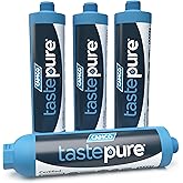 Camco TastePURE 20-Micron Wide-Body Inline Design Water Filter with GAC and KDF Filtration for RVs, Boats, Travel Trailers, a
