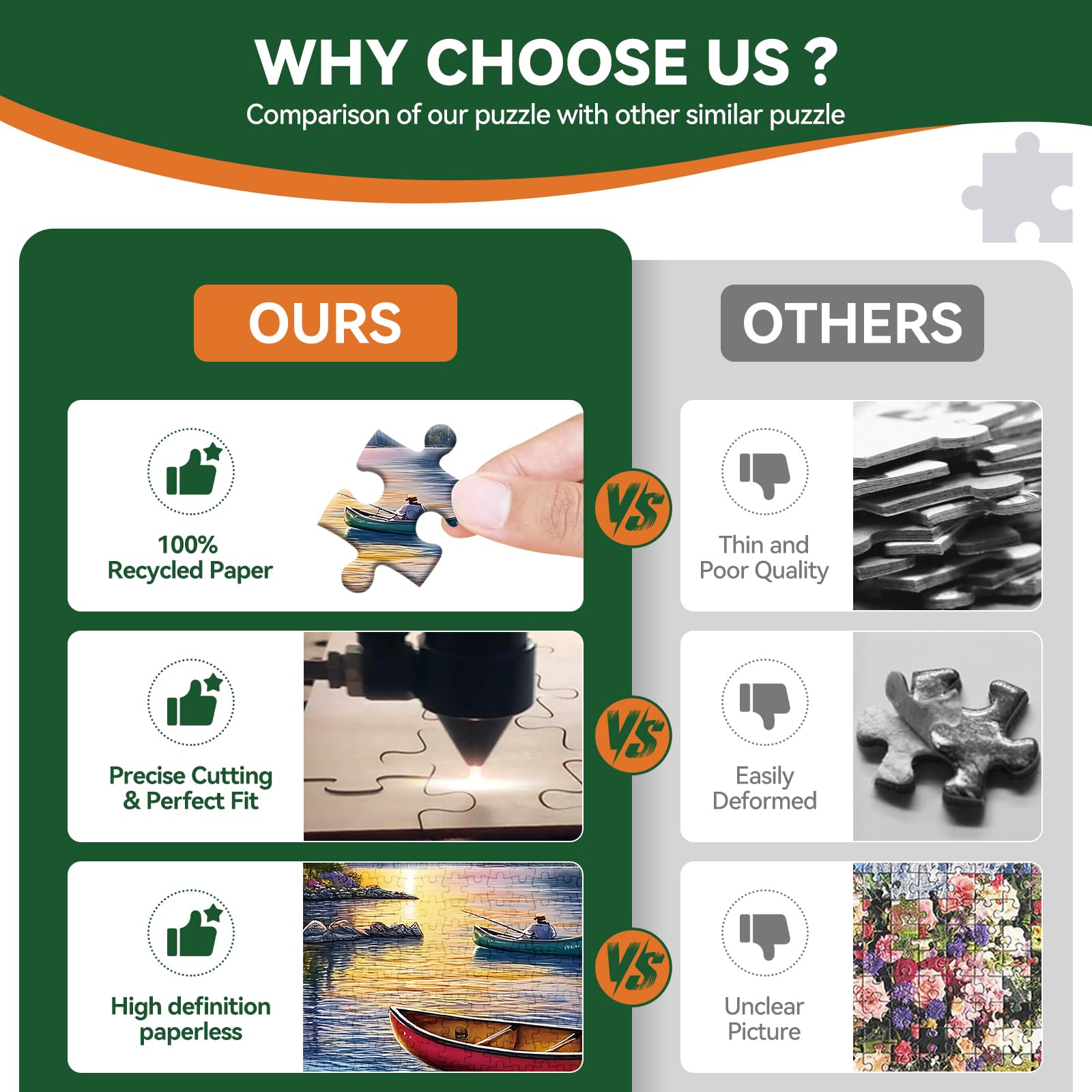 Jigsaw Puzzle for Adults 500 Pieces – 500 Piece Puzzle with Scenic Cabin, Interlocking Adult Puzzles, Letter Clues, 1:1 Poster, Home Decor Gift | 20.5 x 15 in