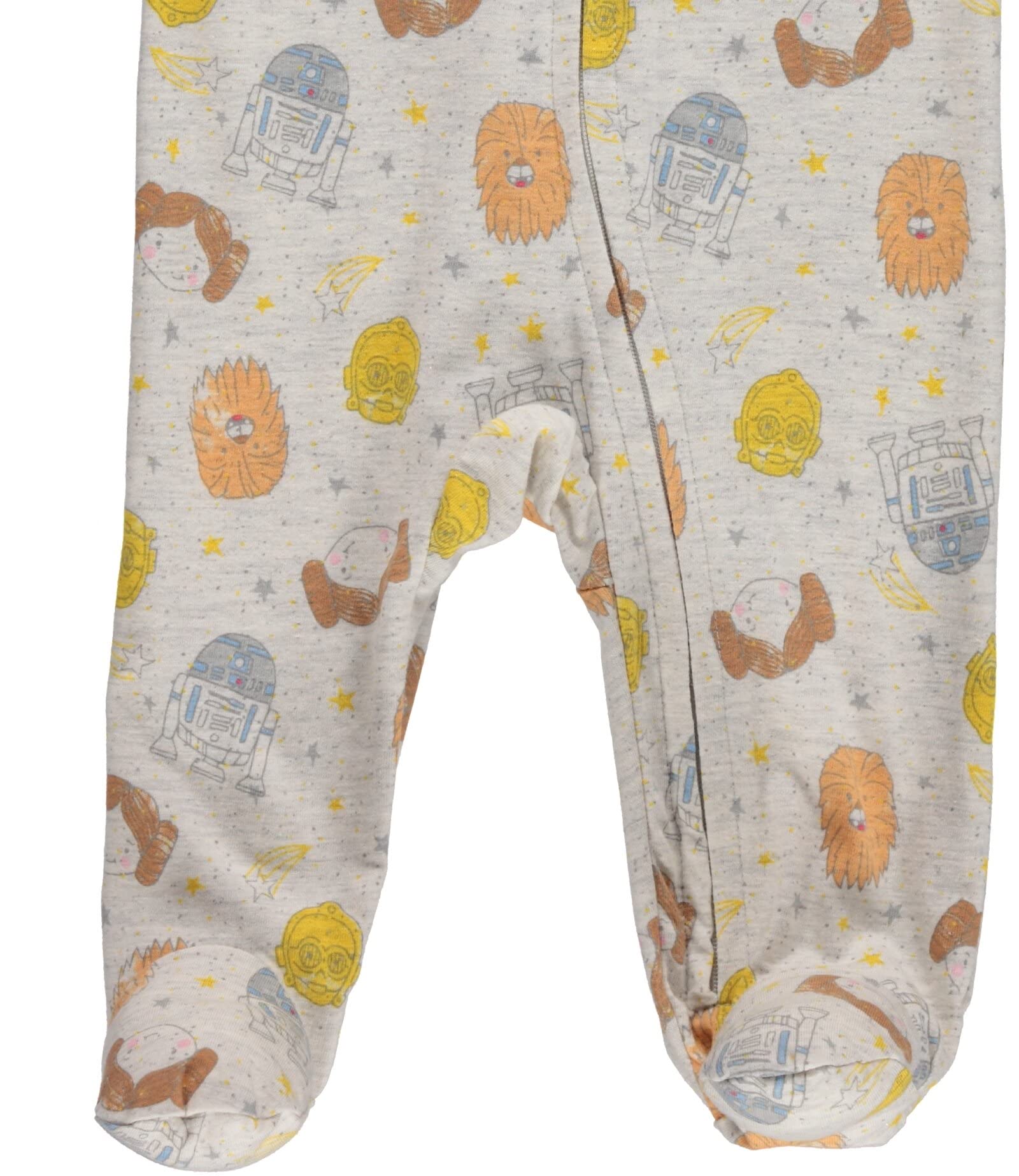 STAR WARS Princess Leia R2-D2 Baby Girls 2 Pack Zip Up Sleep N' Play Coveralls Newborn to Infant