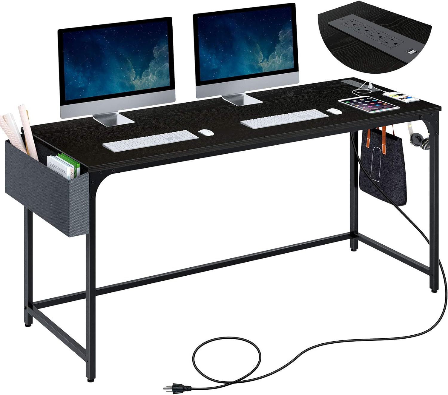 Rolanstar Computer Desk with Power Outlet, Home Office