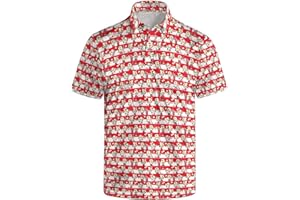 Wemkuqa Funny Golf Shirts for Men Moisture Wicking Men's Fun Golf Polo Shirts Quick-Dry Polo Shirts Short Sleeve