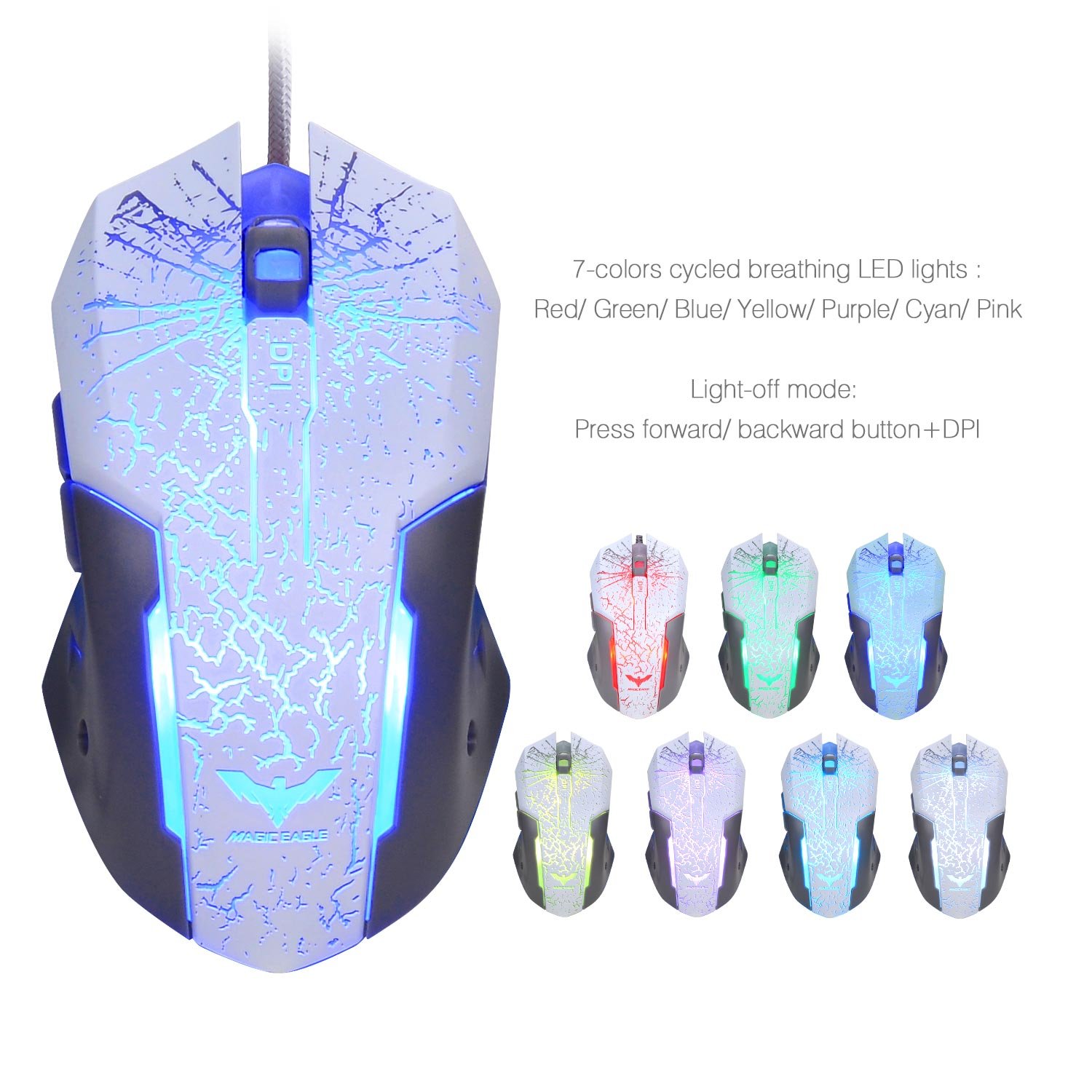 Havit Rainbow Backlit Wired Gaming Keyboard Mouse Combo (White) eBay