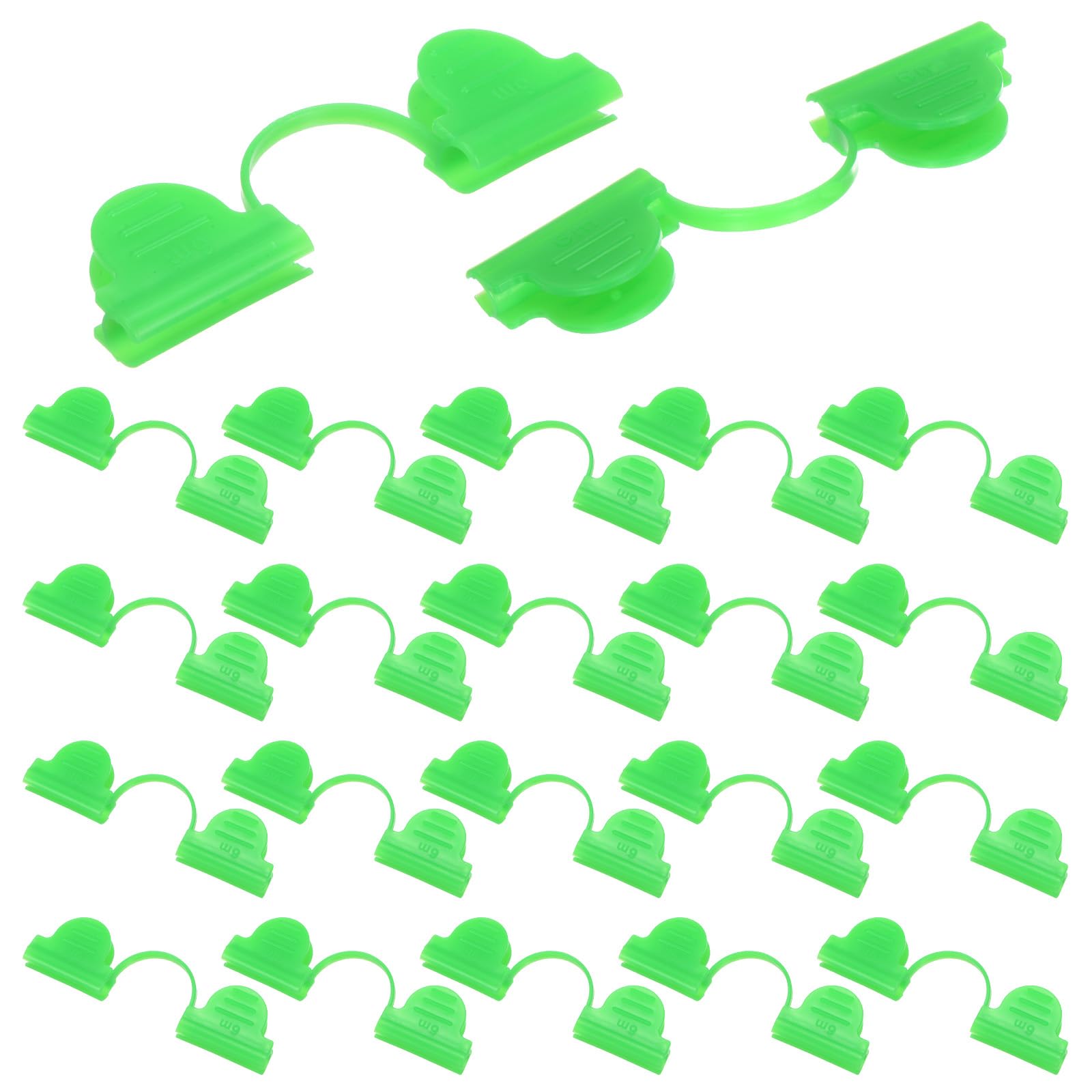 M METERXITY 50-Pack Greenhouse Clamps for 1/4 Inch PVC Pipe, Double Greenhouse Film Clamps Shading Net Rod Clip for Garden Net/Row Cover/Greenhouse Plastic Sheeting [Grass Green]