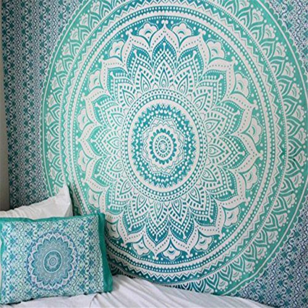 OTIAN Tapestry Wall Tapestry Wall India Mandala Tapestry Wall Hanging Macrame Wall Cloth Tapestries Psychedelic Hippie Night Sky Moon Tapestry Mandala Wall Carpet 95X73CM