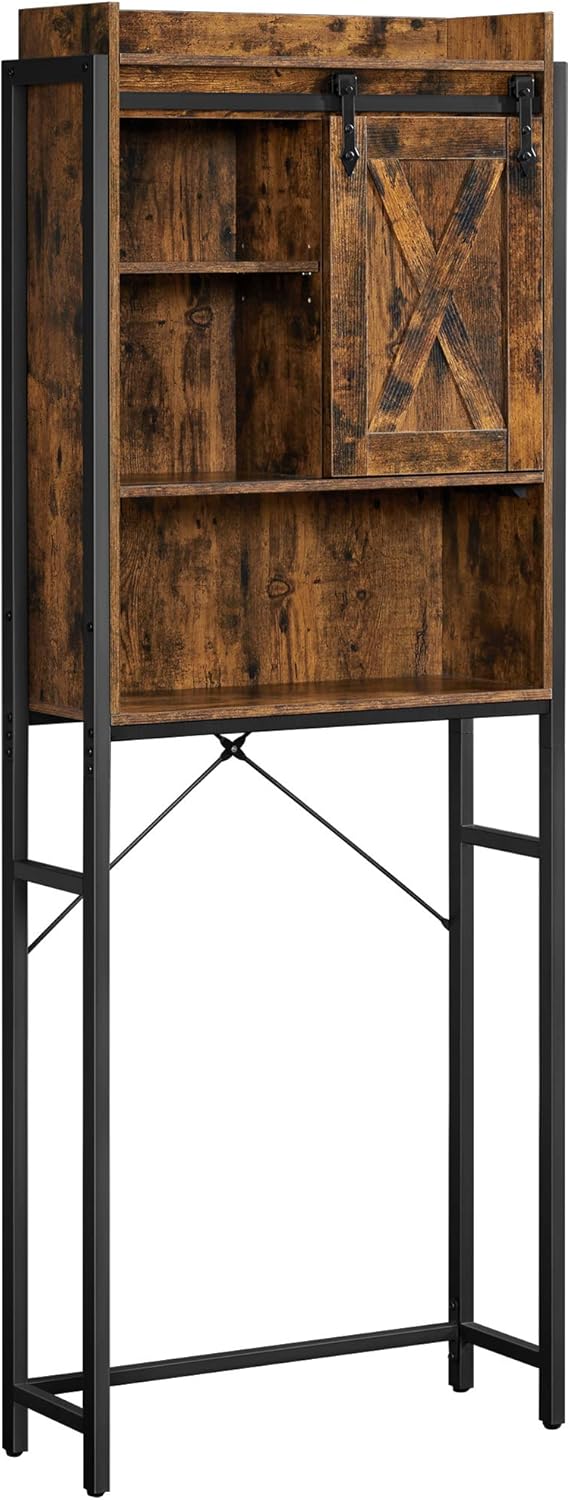 vasagle storage cabinet on Amazon Com Vasagle Cobado Over The Toilet Storage Cabinet Space Saving Bathroom Oragnizer Rack With Cupboard And Shelves Steel Frame Industrial Rustic Brown And Black Ubts003b01 Furniture Decor